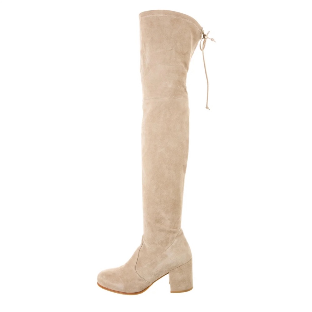 Stuart Weitzman Beige Suede Over Knee Boots (Sz 6)
